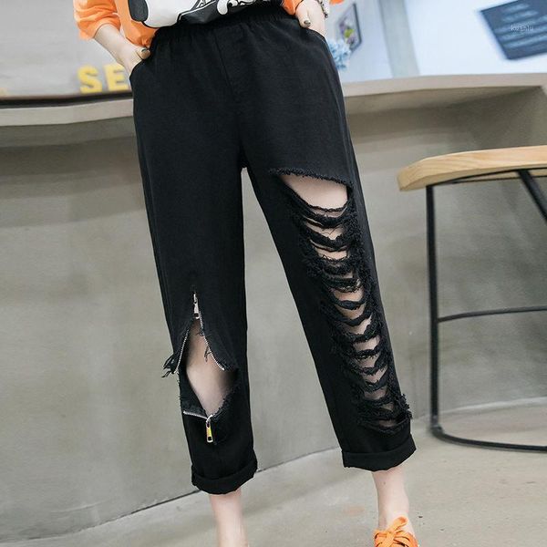 women's pants & capris summer ripped boyfriend jeans for women fashion loose hip hop high waist plus size 7xl pantalones mujer vaqueros, Black;white
women's pants & capris summer ripped boyfriend jeans for women fashion loose hip hop high waist plus size 7xl pantalones mujer vaqueros, Black;white
