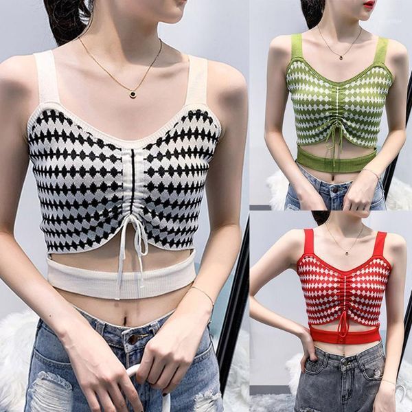women's tanks & camis knitted stripe crop women sleeveless o-neck slim tank summer ladies lace up korean vest camisole mujer1, White
women's tanks & camis knitted stripe crop women sleeveless o-neck slim tank summer ladies lace up korean vest camisole mujer1, White