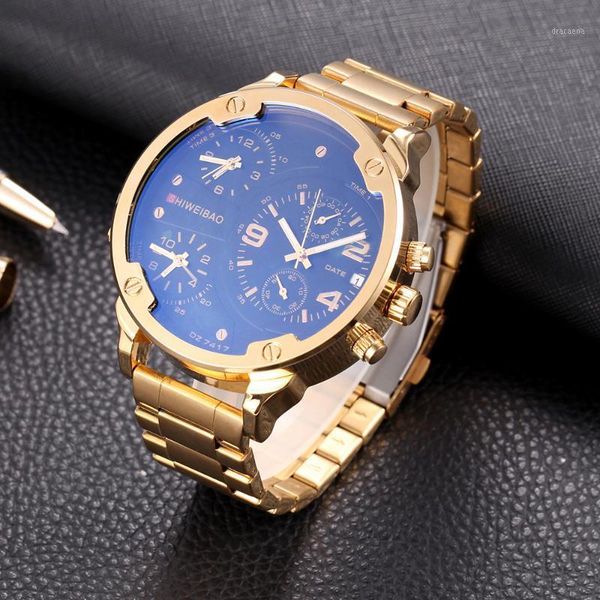 wristwatches 3 time big watches men quartz chronograph business sports fashion luxury waterproof stainless steel strap watch relogio, Slivery;brown
wristwatches 3 time big watches men quartz chronograph business sports fashion luxury waterproof stainless steel strap watch relogio, Slivery;brown