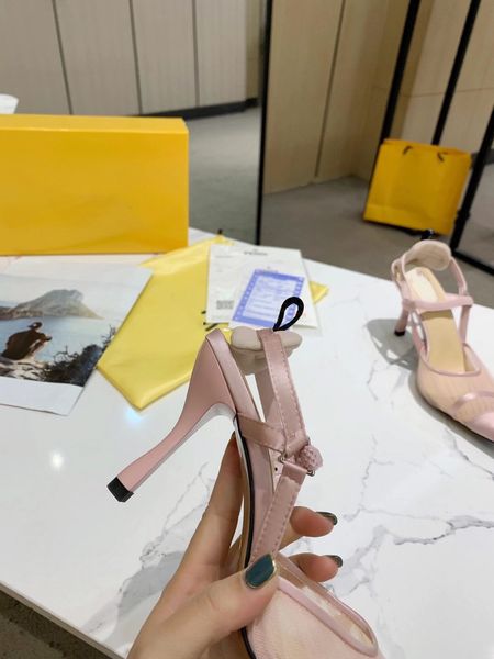 mesh + imitation silk stitching pointed high heels sandals women's one-word stiletto hollow, Black
mesh + imitation silk stitching pointed high heels sandals women's one-word stiletto hollow, Black