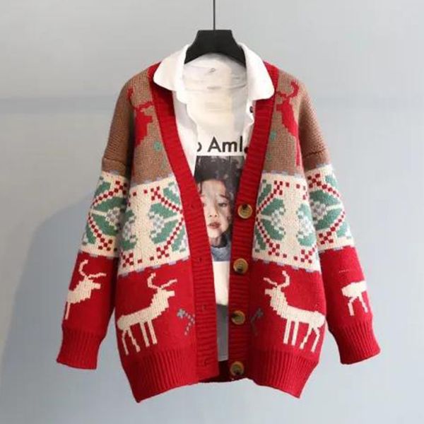 women's sweaters qnpqyx cardigan christmas women's sweater winter with v elk cleavage printed feminine mesh oversized casual long, White;black
women's sweaters qnpqyx cardigan christmas women's sweater winter with v elk cleavage printed feminine mesh oversized casual long, White;black
