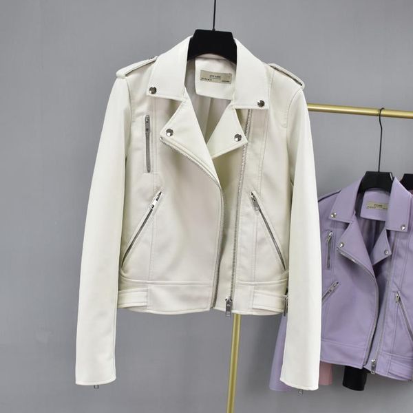 women's leather & faux jacket women spring autumn rivet turn down collar purple pu coats ladies biker moto short jackets outwear, Black
women's leather & faux jacket women spring autumn rivet turn down collar purple pu coats ladies biker moto short jackets outwear, Black