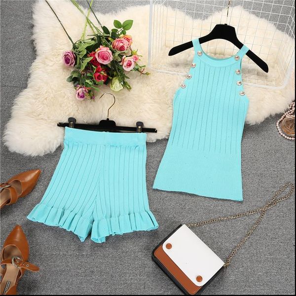 women womens tracksuits summer knitting button tank shorts 2pcs clothes set thin knit suit outfits, Gray
women womens tracksuits summer knitting button tank shorts 2pcs clothes set thin knit suit outfits, Gray