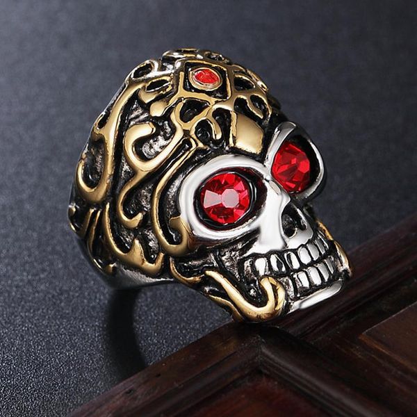 cluster rings men fashion 2 tone man's 316l stainless steel cool rhinestone eye skull biker punk rock, Golden;silver
cluster rings men fashion 2 tone man's 316l stainless steel cool rhinestone eye skull biker punk rock, Golden;silver
