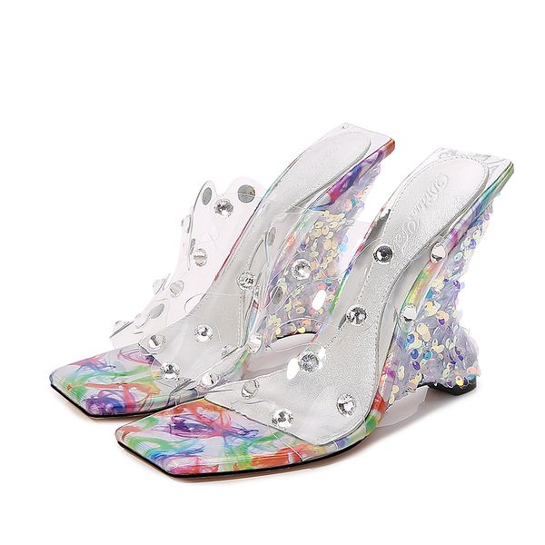 ladies square head slope heel slipper, fashionable new style rhinestone suede sandals, size: 34-41, white, Black
ladies square head slope heel slipper, fashionable new style rhinestone suede sandals, size: 34-41, white, Black