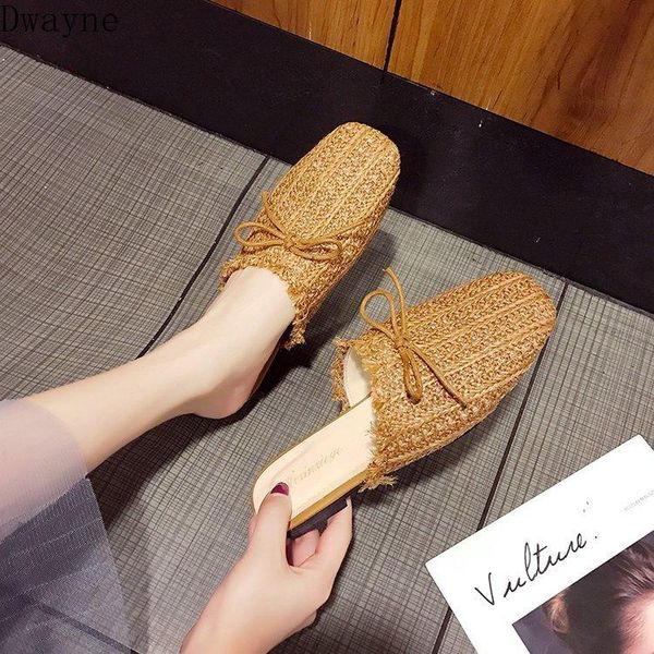 slippers 2021 summer baotou half female fashion lazy flat bottom woven sandals, Black
slippers 2021 summer baotou half female fashion lazy flat bottom woven sandals, Black