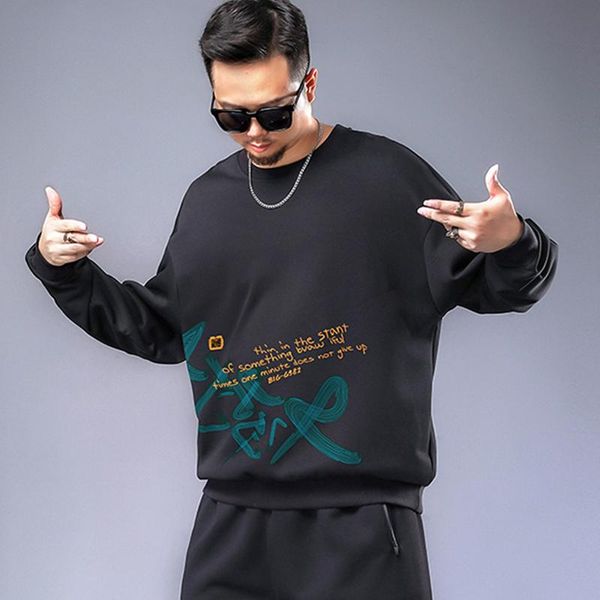 men's hoodies & sweatshirts hong kong style trend casual long-sleeved 2021 youth fashion round neck sweater autumn men loose, Black
men's hoodies & sweatshirts hong kong style trend casual long-sleeved 2021 youth fashion round neck sweater autumn men loose, Black