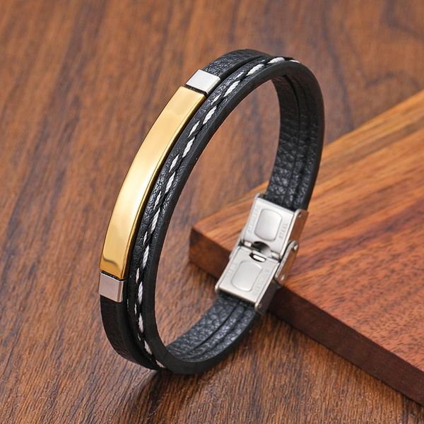 charm bracelets business men's custom name men bracelet stainless steel leather fashion women cuban adjustable length boy gift, Golden;silver
charm bracelets business men's custom name men bracelet stainless steel leather fashion women cuban adjustable length boy gift, Golden;silver