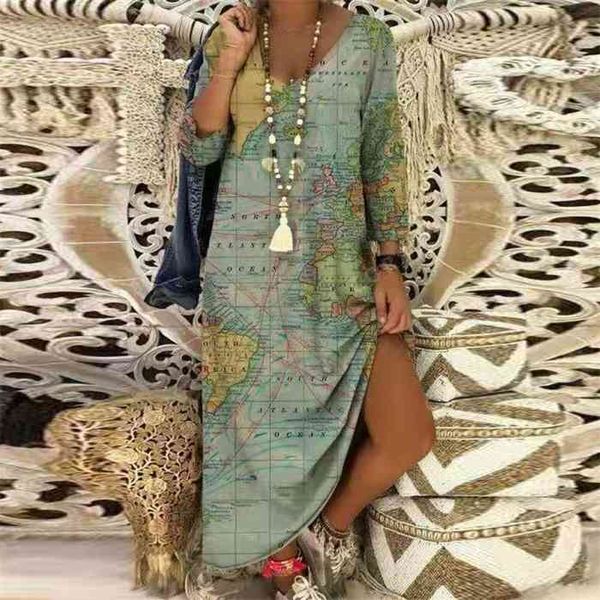 casual women v-neck loose long dress spring vintage earth maps print party dress fashion elegant long sleeve maxi dress vestidos, Black;gray
casual women v-neck loose long dress spring vintage earth maps print party dress fashion elegant long sleeve maxi dress vestidos, Black;gray
