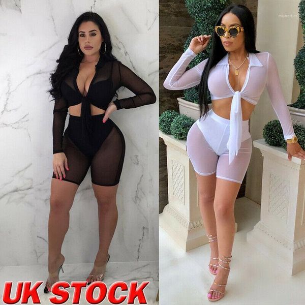 women long sleeve see-through mesh fishnet crop t-shirt and shorts set beachwear cover up women's swimwear, White;black
women long sleeve see-through mesh fishnet crop t-shirt and shorts set beachwear cover up women's swimwear, White;black