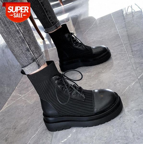 martin boots women knight short korean knit single flat socks #qt1w, Black 
martin boots women knight short korean knit single flat socks #qt1w, Black