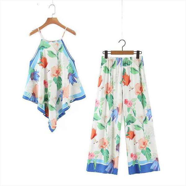 Women Wide Leg Pants Suit Summer Spaghetti Tops And Pant Two Piece Set Ladies Print Casual Loose Beach Vacation 2pc, White
Women Wide Leg Pants Suit Summer Spaghetti Tops And Pant Two Piece Set Ladies Print Casual Loose Beach Vacation 2pc, White