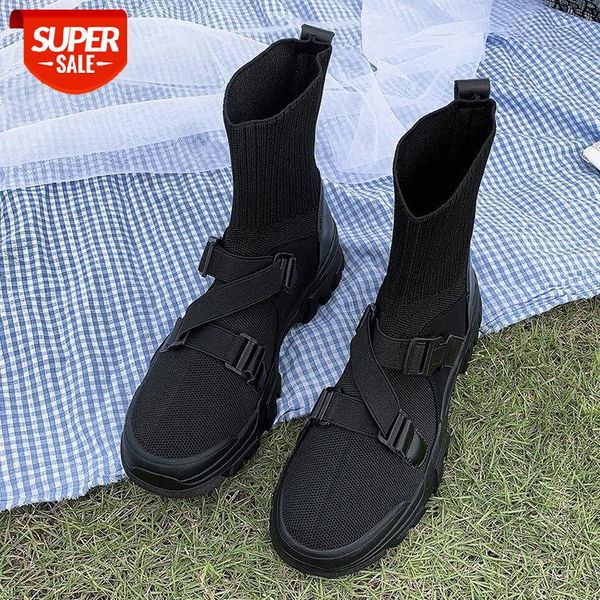 socks and boots women's new year autumn winter round head thick heel buckle belt bottom middle tube flying woven elastic thin #to5s, Black
socks and boots women's new year autumn winter round head thick heel buckle belt bottom middle tube flying woven elastic thin #to5s, Black
