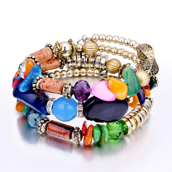 beaded, strands retro ethnic style multi-layer elastic bracelet female bohemian personality handmade beaded colored stone, Black
beaded, strands retro ethnic style multi-layer elastic bracelet female bohemian personality handmade beaded colored stone, Black