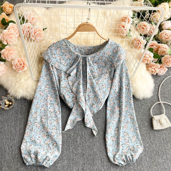 blouses women chiffon floral blouse korean ruffles o neck sleeve casual spring bohemian print vacation blouses, White
blouses women chiffon floral blouse korean ruffles o neck sleeve casual spring bohemian print vacation blouses, White