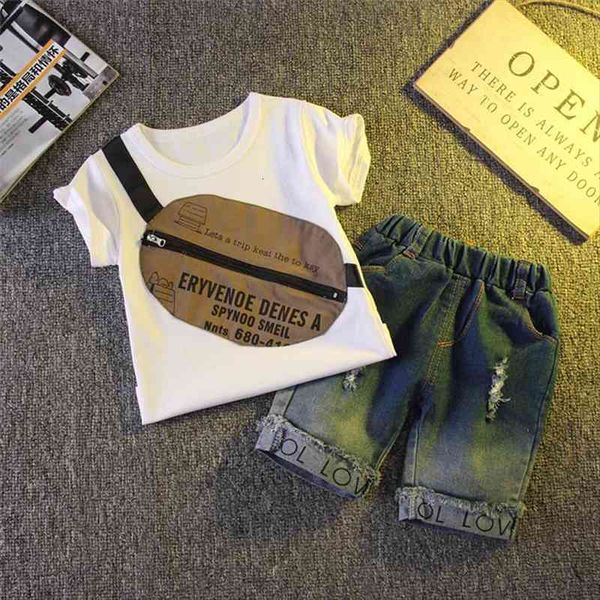 2 pcs boys casual suit round neck short sleeve messenger bag print t shirt loose ripped jeans shorts sets summer, White
2 pcs boys casual suit round neck short sleeve messenger bag print t shirt loose ripped jeans shorts sets summer, White
