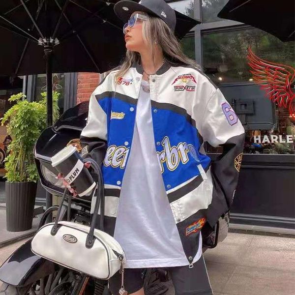 women's jackets vintage bomber jacket women street fashion brand baseball uniform woman locomotive coat clothes, Black;brown
women's jackets vintage bomber jacket women street fashion brand baseball uniform woman locomotive coat clothes, Black;brown