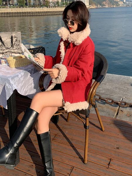 women's wool & blends 2021 winter women preppy style lambswool korean fashion sweet short padded jacket solid color turn-down collar co, Black
women's wool & blends 2021 winter women preppy style lambswool korean fashion sweet short padded jacket solid color turn-down collar co, Black