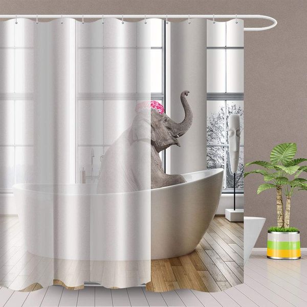 elephant shower curtain elephant bathing in the bathtub funny creative art bathroom decoration set polyester fabric 72x72 inch
elephant shower curtain elephant bathing in the bathtub funny creative art bathroom decoration set polyester fabric 72x72 inch