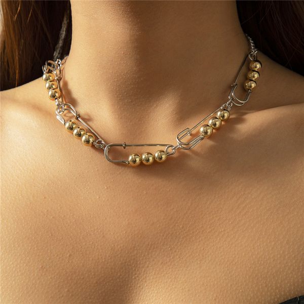mixed color pin model beaded chains necklaces women punk splicing clavicle chain european metal pins hip hop link jewelry accessories wholes, Silver
mixed color pin model beaded chains necklaces women punk splicing clavicle chain european metal pins hip hop link jewelry accessories wholes, Silver