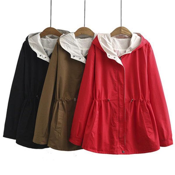 spring autumn windbreakers female korean drawstring elastic waist hooded mid long outerwear plus size 4xl women trench coat women's coa, Tan;black
spring autumn windbreakers female korean drawstring elastic waist hooded mid long outerwear plus size 4xl women trench coat women's coa, Tan;black