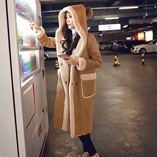 women's leather & faux winter long suede jacket women plus size female hooded fur lined woman coat large ladies windbreaker, Black
women's leather & faux winter long suede jacket women plus size female hooded fur lined woman coat large ladies windbreaker, Black