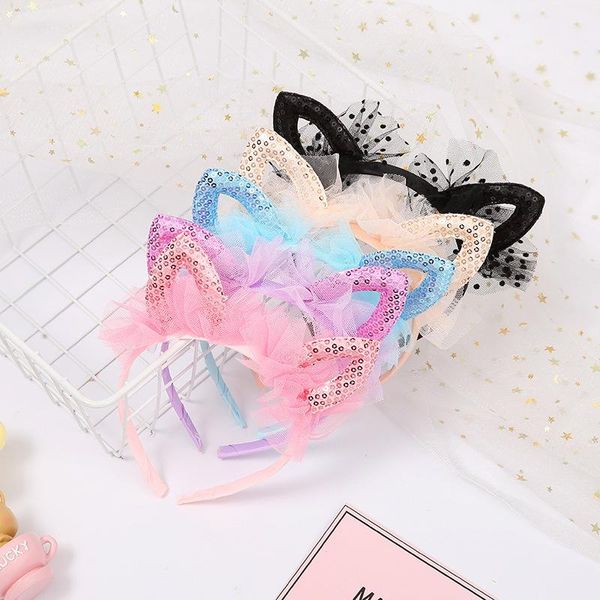 lace cat ear headband children's hair accessories girl princess birthday sequin, Slivery;white
lace cat ear headband children's hair accessories girl princess birthday sequin, Slivery;white