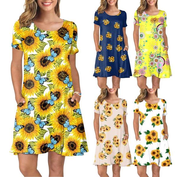 casual dresses summer sunflower women short sleeve print a-line dress large size floral boho sundress loose vestidos, Black;gray
casual dresses summer sunflower women short sleeve print a-line dress large size floral boho sundress loose vestidos, Black;gray