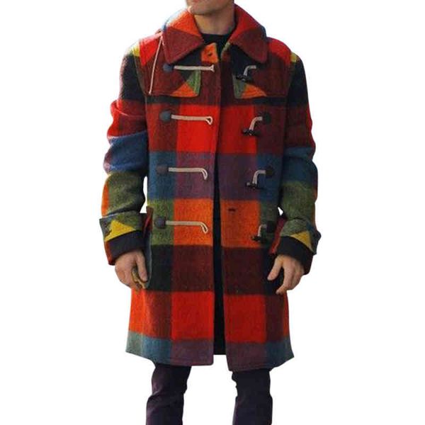 men's woolen coats windbreaker designer button plaid jacket 2021 male fashion brand outwear long sleeves luxury mid-length coat, Black;brown
men's woolen coats windbreaker designer button plaid jacket 2021 male fashion brand outwear long sleeves luxury mid-length coat, Black;brown