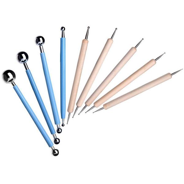 nail art equipment 9 piece ball stylus dotting modeling tools clay ceramics pottery carving tool embossing sculpting set, Silver
nail art equipment 9 piece ball stylus dotting modeling tools clay ceramics pottery carving tool embossing sculpting set, Silver