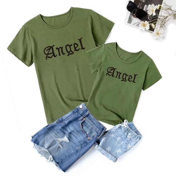 family matching outfits summer angle letter print look clothes mother daughter t shirts mommy kid baby short sleeve top, Blue
family matching outfits summer angle letter print look clothes mother daughter t shirts mommy kid baby short sleeve top, Blue