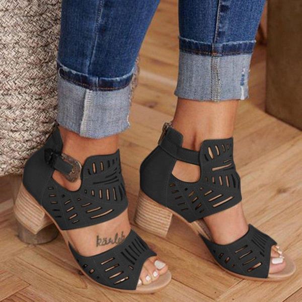 sandals 2021 ladies's summer fashion hollow carved comfortable thick heel large size 5 color, Black
sandals 2021 ladies's summer fashion hollow carved comfortable thick heel large size 5 color, Black