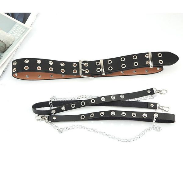 women black adjustable chain belt punk hip-hop with gothic leather waist for female belts, Black;brown
women black adjustable chain belt punk hip-hop with gothic leather waist for female belts, Black;brown