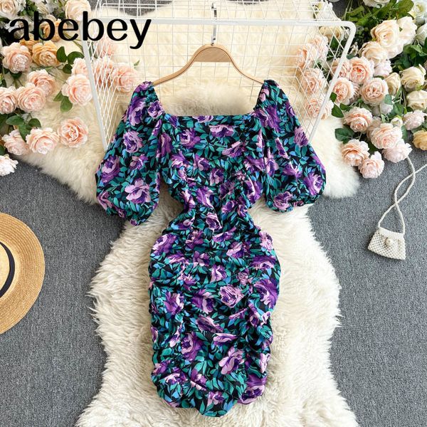 women korean floral dress retro square collar puff sleeve ruched slim pencil summer boho print beach short 210512, Black;gray
women korean floral dress retro square collar puff sleeve ruched slim pencil summer boho print beach short 210512, Black;gray