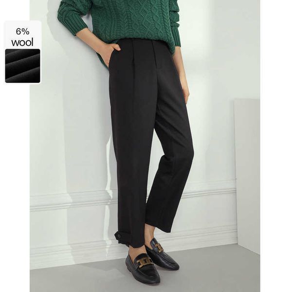 fansilanen high waist wool blend casual pants women streetwear pleated black suit female winter vintage trousers 210607, Black;white
fansilanen high waist wool blend casual pants women streetwear pleated black suit female winter vintage trousers 210607, Black;white