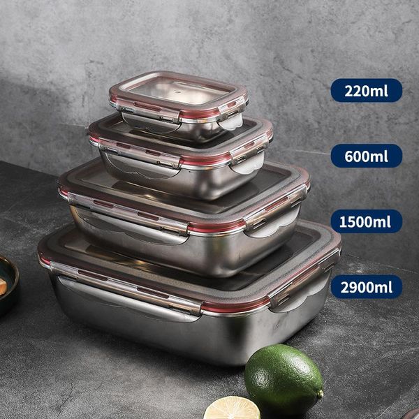 dinnerware sets 220/600/1500/2900ml 304 stainless steel lunch box rectangular sealed fresh-keeping boxes office bento container
dinnerware sets 220/600/1500/2900ml 304 stainless steel lunch box rectangular sealed fresh-keeping boxes office bento container