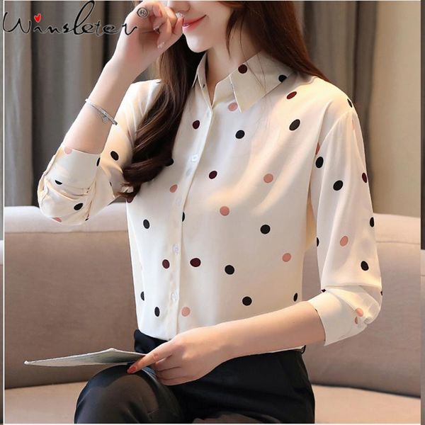 polka dot woman chiffon shirts 2021 autumn single-breasted turn-down collar women blouses long sleeve korean style t07813k women's &, White
polka dot woman chiffon shirts 2021 autumn single-breasted turn-down collar women blouses long sleeve korean style t07813k women's &, White