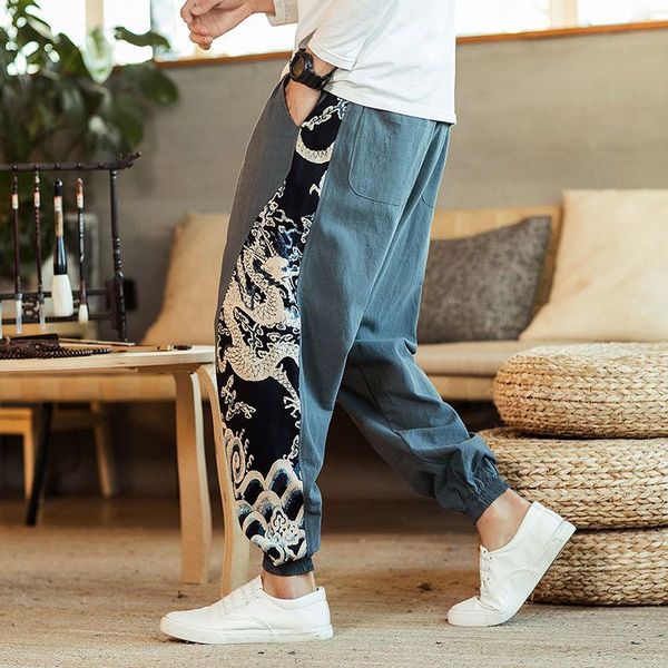 chinese style cotton and linen ankle-length pants summer casual loose harem men oriental printed vintage trousers men's, Black
chinese style cotton and linen ankle-length pants summer casual loose harem men oriental printed vintage trousers men's, Black