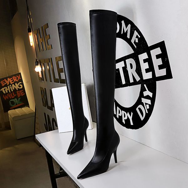 boots europe and the united states fashion night shop show pointed foot repair thin legs over knee female boots, Black
boots europe and the united states fashion night shop show pointed foot repair thin legs over knee female boots, Black