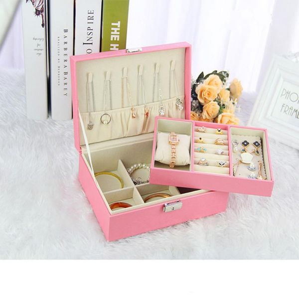 storage boxes & bins 2 layer leather jewelry with lock big capacity box for necklace earring watches portable
storage boxes & bins 2 layer leather jewelry with lock big capacity box for necklace earring watches portable