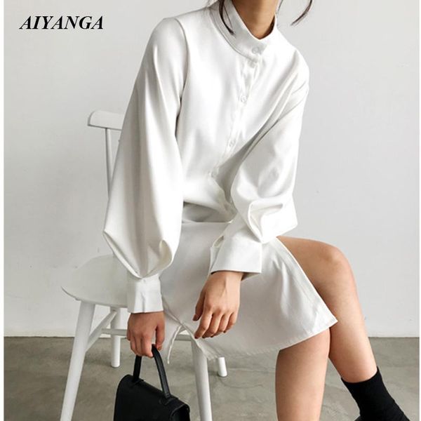 casual dresses white dress for women 2021 spring long sleeve elegant stand chic lantern medium female, Black;gray
casual dresses white dress for women 2021 spring long sleeve elegant stand chic lantern medium female, Black;gray