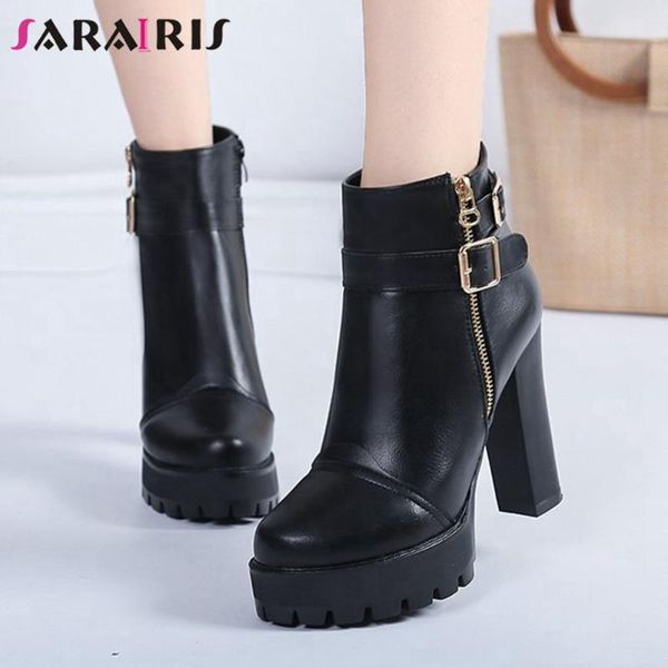 boots sarairis solid zipper platform round toe ankle women spike high heel hreat quality ladies shoes, Black
boots sarairis solid zipper platform round toe ankle women spike high heel hreat quality ladies shoes, Black