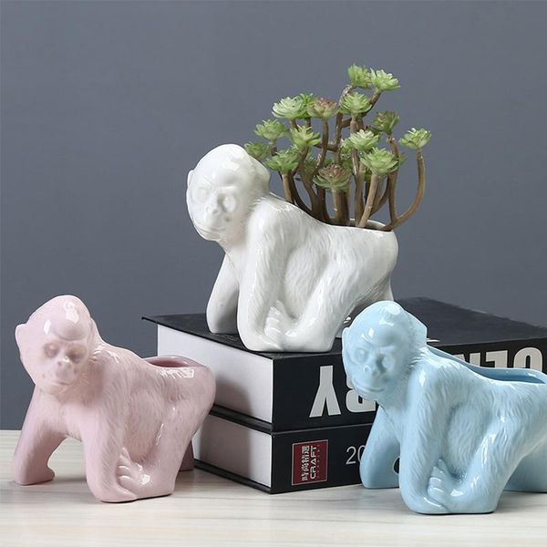 home garden simple cartoon creative monkey ceramic miniature model succulent flower pots artware office deskdecor planter planters &
home garden simple cartoon creative monkey ceramic miniature model succulent flower pots artware office deskdecor planter planters &