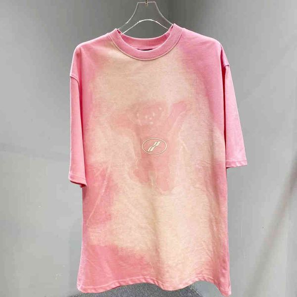 women's t-shirt welldone correct pink bear short sleeve 21 summer pink tie dye used printed cotton t-shirt women's wpfx, White
women's t-shirt welldone correct pink bear short sleeve 21 summer pink tie dye used printed cotton t-shirt women's wpfx, White