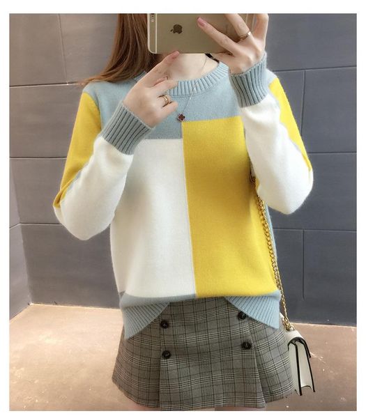 women's sweaters women winter sweater long sleeve patchwork jumper girls korean style pullover knitted jumpers pull femme, White;black
women's sweaters women winter sweater long sleeve patchwork jumper girls korean style pullover knitted jumpers pull femme, White;black