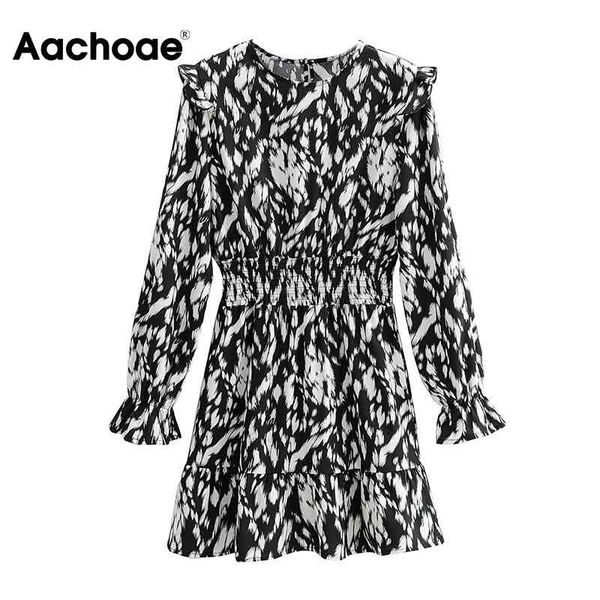 elegant printed ruffles women o neck elastic waist vintage mini dress female long sleeve chic dresses vestidos 210413, Black;gray
elegant printed ruffles women o neck elastic waist vintage mini dress female long sleeve chic dresses vestidos 210413, Black;gray