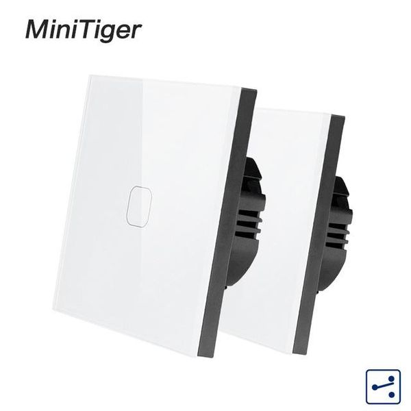 smart home control minitiger 1 gang 2 way eu standard wall touch screen switch,white crystal glass panel,cross/through switch,2pcs/pack
smart home control minitiger 1 gang 2 way eu standard wall touch screen switch,white crystal glass panel,cross/through switch,2pcs/pack