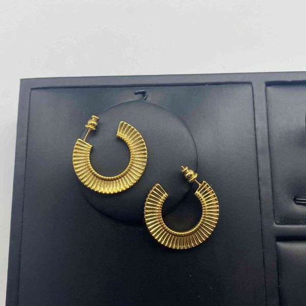 design jewelry fashion round fold texture gold women's advanced sense personalized fan-shaped earrings, Golden
design jewelry fashion round fold texture gold women's advanced sense personalized fan-shaped earrings, Golden