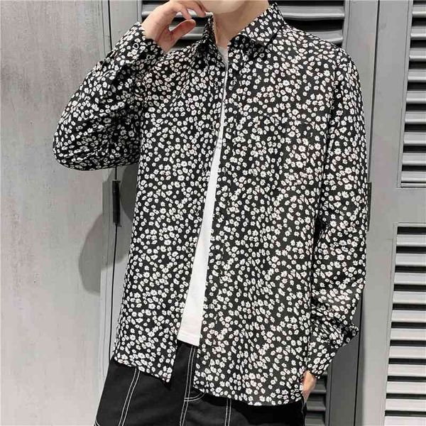 little daisy dot printing fashion men's long sleeve shirt floral shirt, White;black
little daisy dot printing fashion men's long sleeve shirt floral shirt, White;black