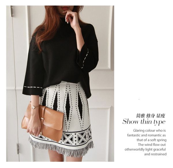 two piece dress autumn winter women turtleneck tassel +a-line skirt knit 2 set ladies casual blouses knitted suit yf66, White
two piece dress autumn winter women turtleneck tassel +a-line skirt knit 2 set ladies casual blouses knitted suit yf66, White